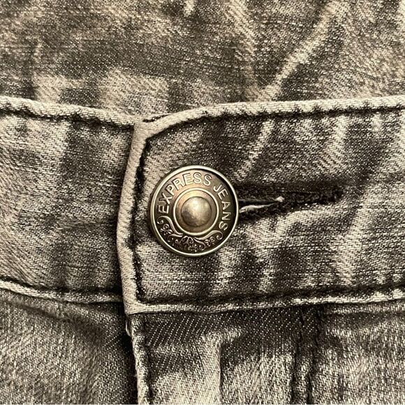 Express Zelda Slim Fit Ultra Low Rise Gray Jeans (Size 8) - Picture 9 of 11